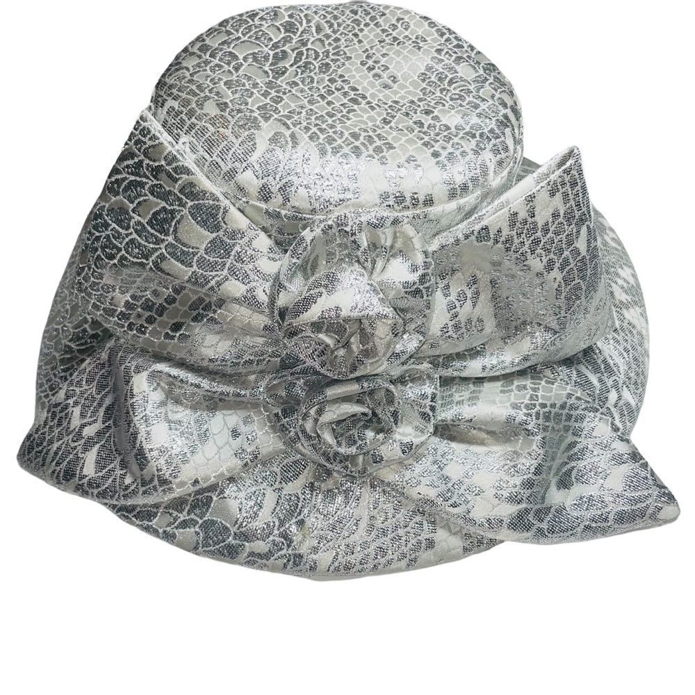 Terramina Silver Church Derby Wedding Hat